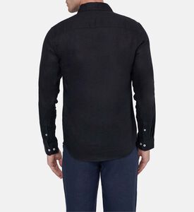 قميص كتان كلاسيكي بياقة بصف أزرار