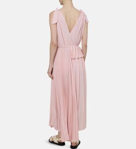 Folds Pleated Panels Maxi Dress