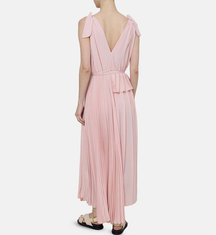 Folds Pleated Panels Maxi Dress