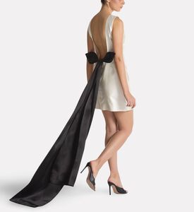 Savanna Oversized Leaf Bow Mini Dress, Model View