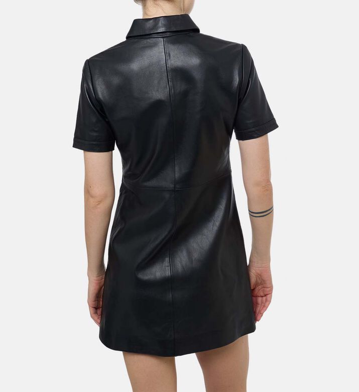 The Kooples Faux Leather A-line Mini Dress, Model View