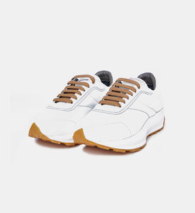 حذاء رياضي جلدي مخطط بلوغو