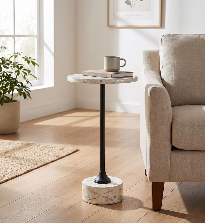 Home Deco and More Round Pedestal Side Table, Packshot View