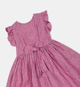 فستان كتان للبنات الصغيرات واسع