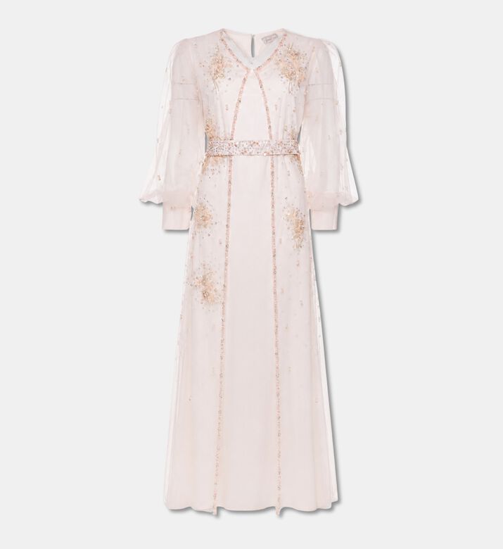 Suzy Matar Embellished Organza Gown, Pink, S, Packshot View