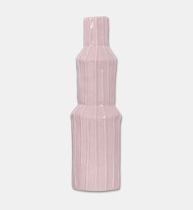 Kersten Ceramic Glazed Ribbed Vase, Pink, 8.2x8.2x28.5-cm, Packshot View