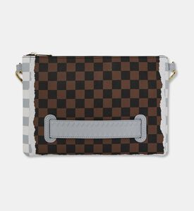 Sprayground Tear Check Pattern Crossover Clutch, Packshot View