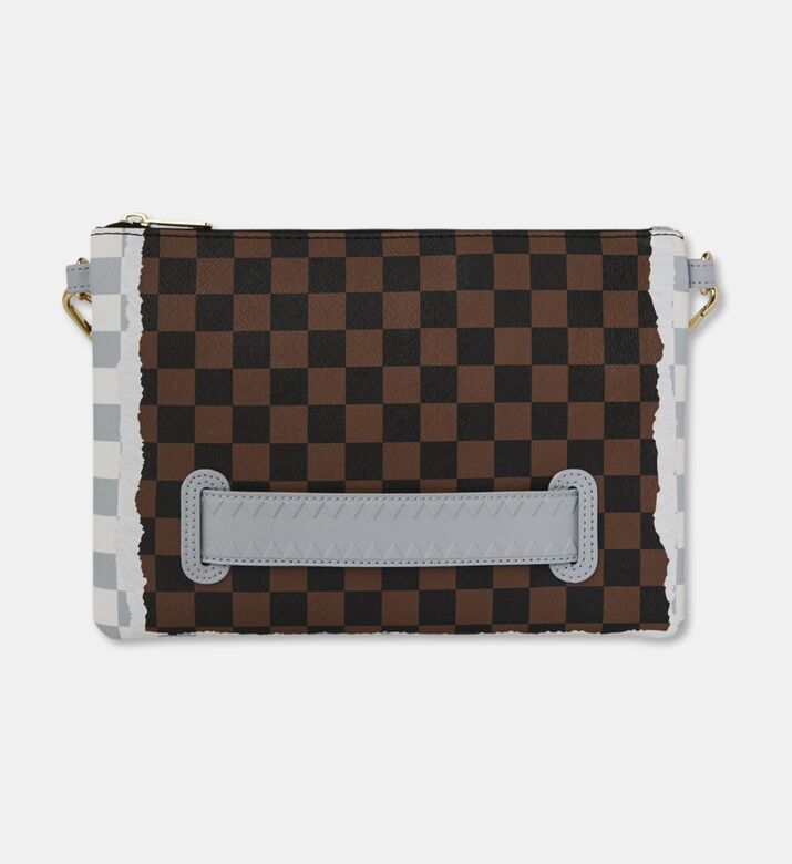 Sprayground Tear Check Pattern Crossover Clutch, Packshot View
