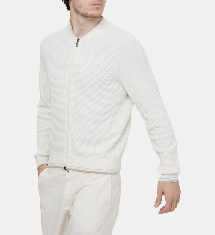 Pure Cotton Yarn Bomber Sweater