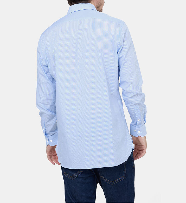 قميص قطن مخطط بصف أزرار