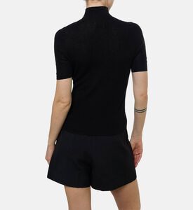 Edward Achour Paris High Neck Short-sleeve Top, Model View