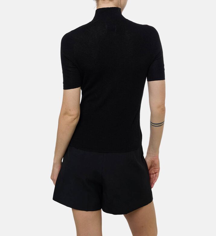 Edward Achour Paris High Neck Short-sleeve Top, Model View