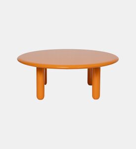 Glossy Wooden Low Round Table
