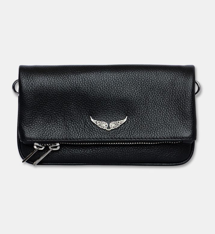 Zadig et Voltaire Embellished Logo-detail Crossbody Flap Bag, Black, Packshot View