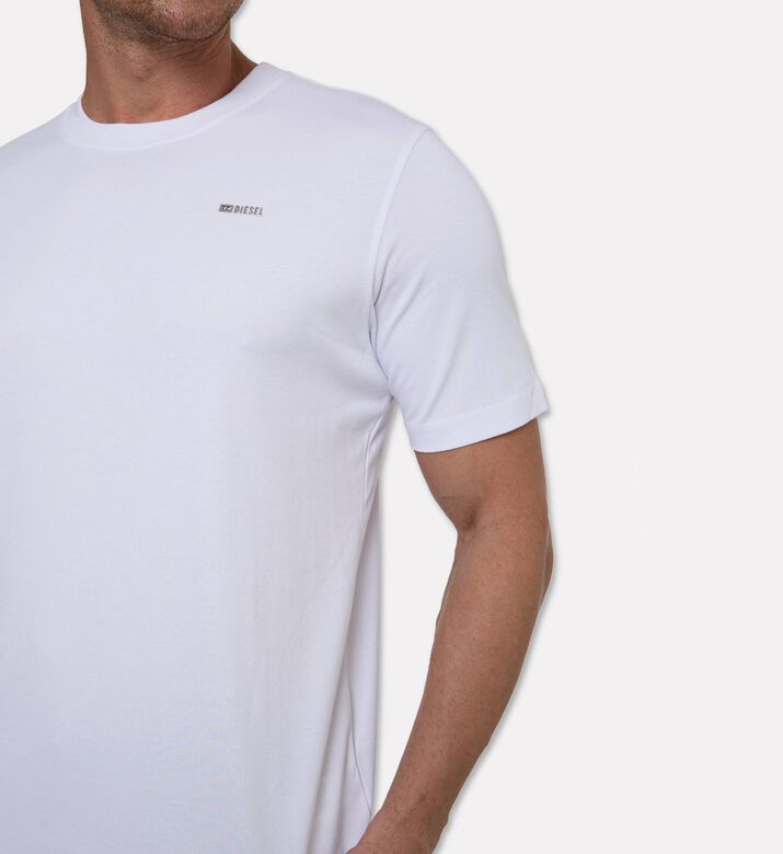 Diesel Silver Logo-detail Straight-cut T-shirt, White, S, Model View
