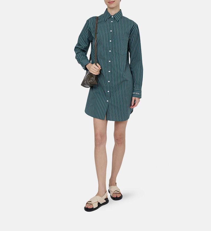 Rorning Striped Shirt Dress