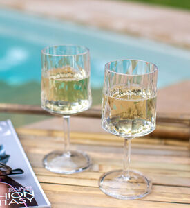 طقم كؤوس نبيذ بلاستيكية قطعتين