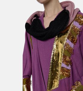Dalia Al Azem Metallic Paneling Sequined Abaya, Model View