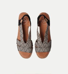 Dalyn Raffia Leather Platform Wedge Sandals