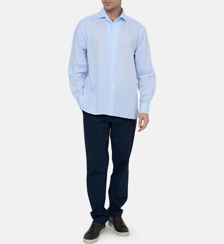 Pale Blue Linen Shirt