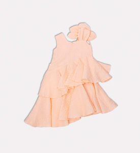 Floral-detail Ruffle Sleeveless Dress