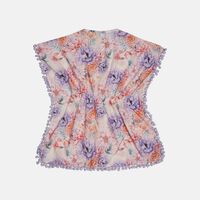 All-over Floral-print V-neck Cover-up