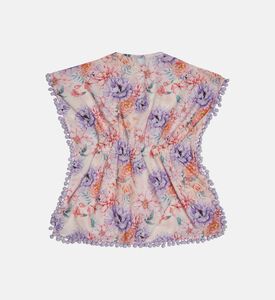 غطاء بياقة بشكل في بطبعة أزهار على كامله