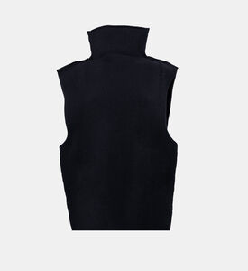 بلوزة بدون أكمام بياقة عالية