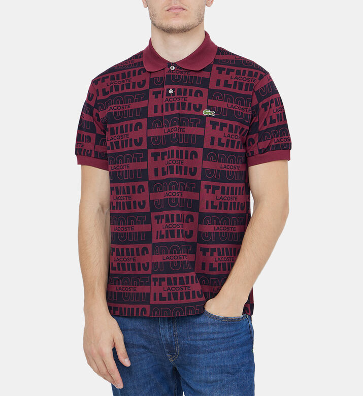 Two Tone Badge Print Polo Shirt Two Tone Badge Print Polo Shirt