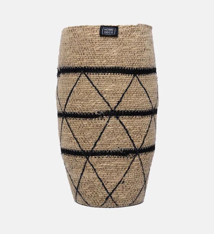 Home Deco and More Tromo Seagrass Basket, Black, 12x18x38-cm, Packshot View