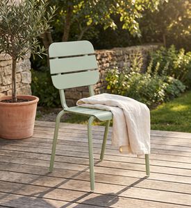 Ezeis Alicante Aluminum Stackable Chair, Green, Packshot View
