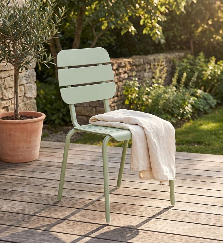 Ezeis Alicante Aluminum Stackable Chair, Green, Packshot View