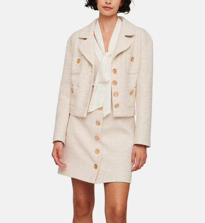 Iridescent Tweed Cropped Jacket