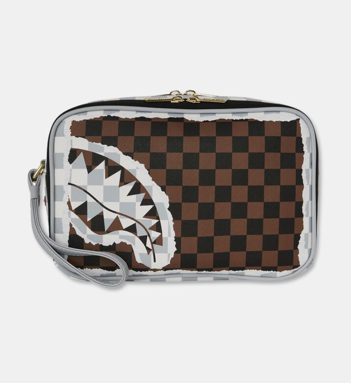 Sprayground Tear Check Pattern Toiletry Bag, Packshot View