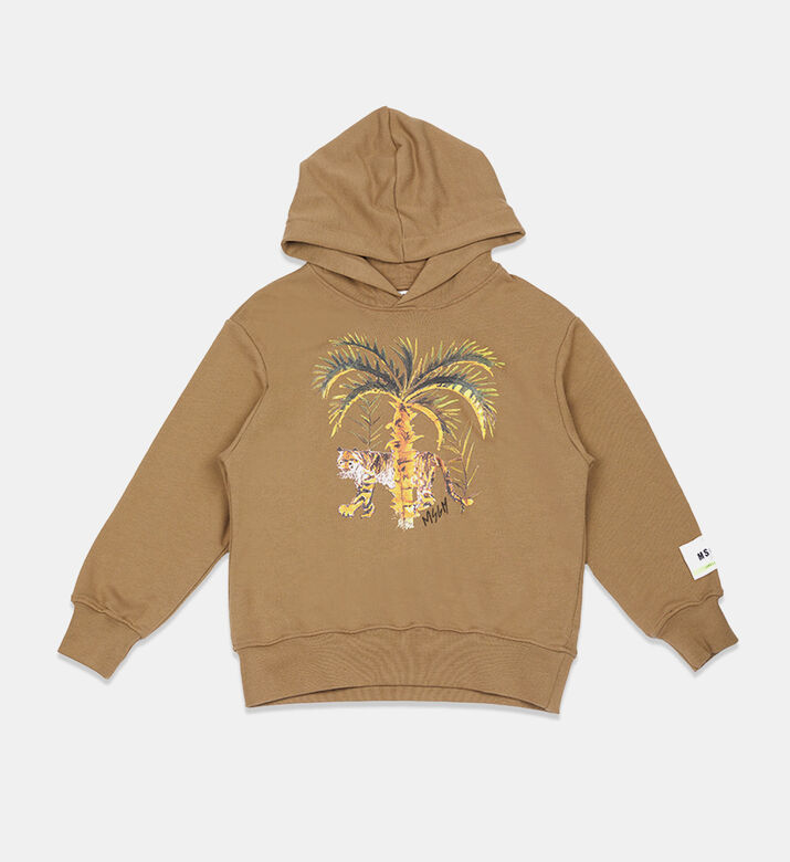 Cotton Tiger-print Hooded Sweatshirt
