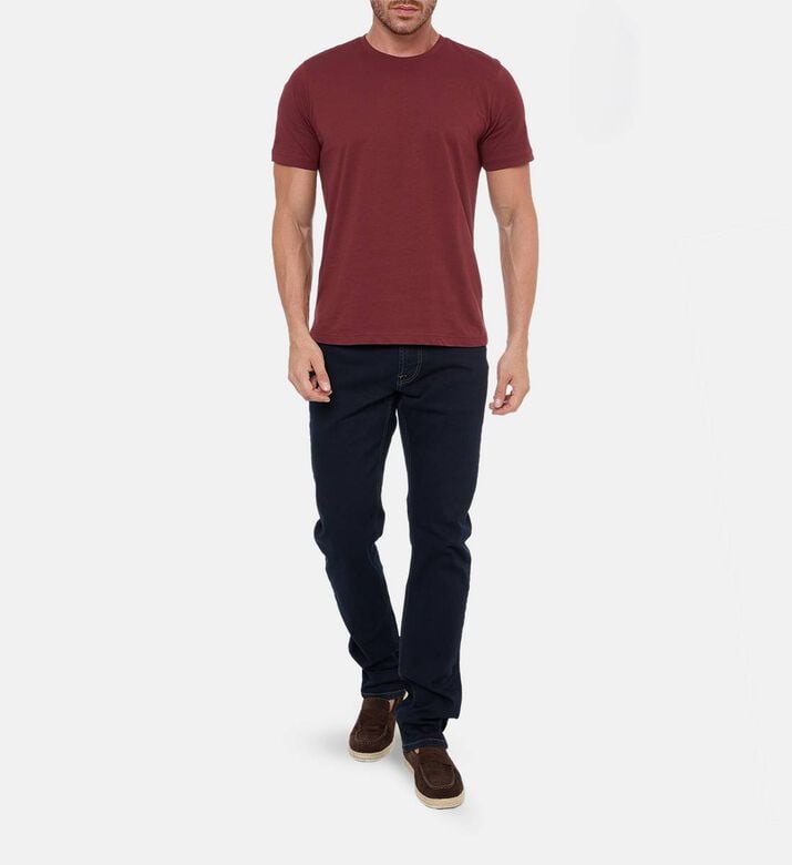 Pal Zileri Classic Crewneck T-shirt, Burgundy, 56, Model View Pal Zileri Classic Crewneck T-shirt, Burgundy, 56, Model View