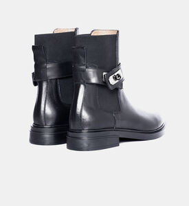 Silver-toned Buckle Heeled Ankle Boots Silver-toned Buckle Heeled Ankle Boots