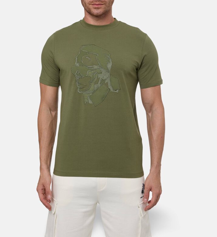 Karl Lagerfeld Jersey Cotton Printed T-shirt, Model View