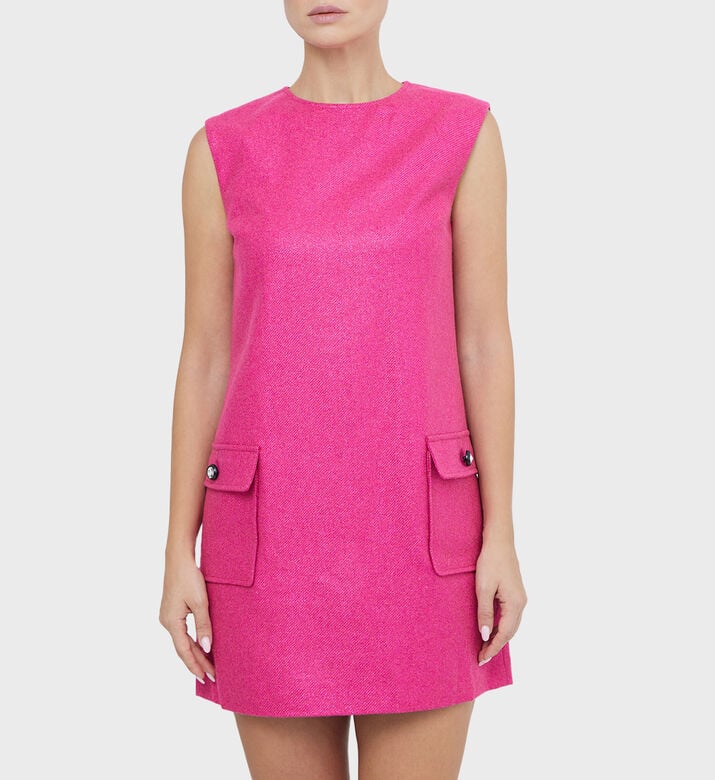 Wool Front Pockets Mini Dress Wool Front Pockets Mini Dress