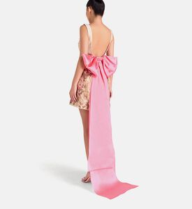 Brocade Crystal Embellished Mini Bow Dress