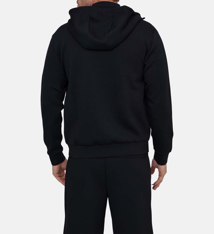 سويت شيرت بغطاء رأس وسحاب كامل وحواف متباينة