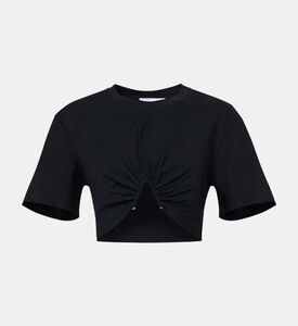 بلوزة إليفرا قصيرة مقلوبة بشكل V