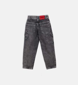 Metal-plaque Loose-fit Denim Pants