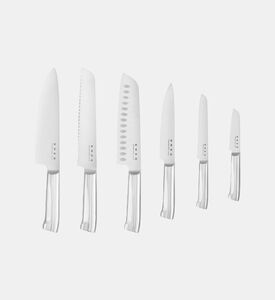 Smeg 6-piece Stainless Steel Knife Block Set, Packshot View