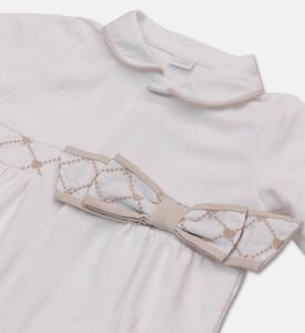 My First Collection Patterned Bow Long-sleeve Rompersuit, Packshot View