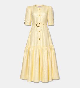 Poca and Poca Jacquard Belted Midi Dress, Packshot View