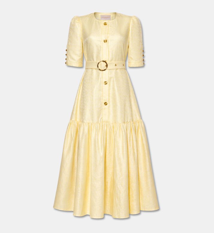 Poca and Poca Jacquard Belted Midi Dress, Packshot View