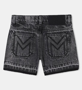 شورت جينز مزين بأزهار