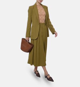 Forte-Forte High-waisted Flared Midi Skirt, Model View