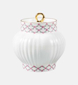 Pink Net Bone China Sugar Bowl